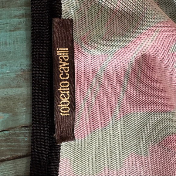 Roberto Cavalli Printed Scoop Neck Long Sleeve Mini Dress Size 44/ Size 8 - Picture 12 of 16